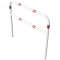 Protective bar made of steel tubing |  60 x 2.5 mm | with crossbar | total width: 1500 mm | total height: 1400 mm | hot-dip galvanized and white coatedwith red reflecting stripes